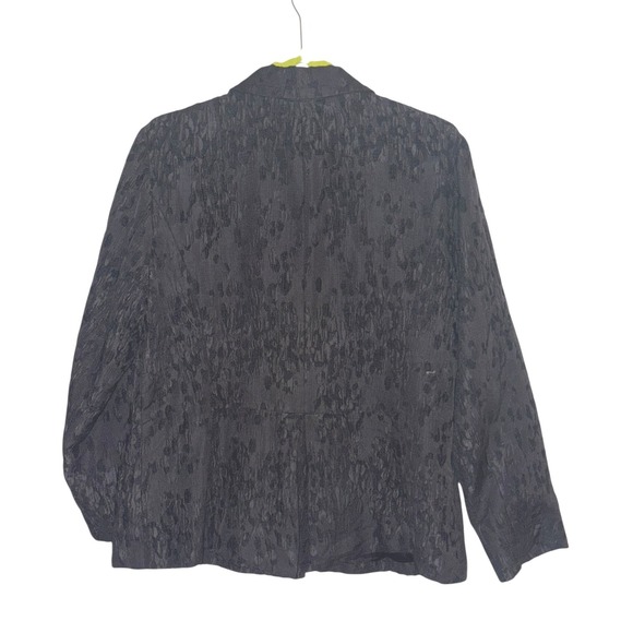 Eileen Fisher sz LG Silk Chenille Water Lily Jaquard Blazer Fully Lined MINT - Picture 4 of 11